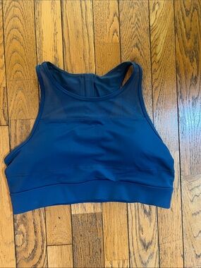 ZYIA Navy High-Neck Mesh-Panel Sports Bra Never Worn